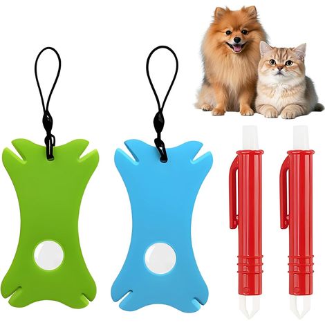 Pinzette per zecche, set di 4 pinzette con lente d'ingrandimento, per rimuovere le zecche da cani, gatti ed esseri umani (1/5)