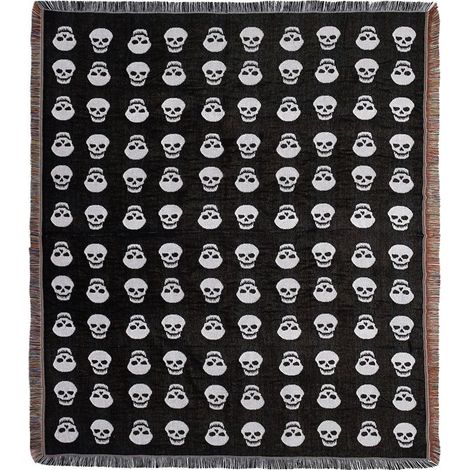 1 Pièce 160x130cm Couverture Plaid Tête de crâne Tricotée Décorée avec des Franges Bohême Simple Doux Confortable Protéger Contre Le Froid pour Canapé Sofa Chaise à Repos et Sieste (1/5)