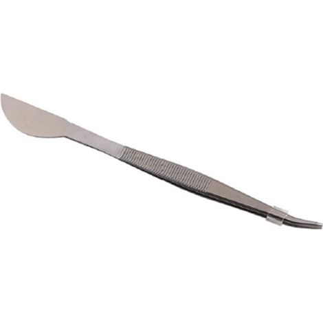 Pinzetta curva con svasatore in acciaio inox per bonsai, 210 mm (SSPS-C/P)