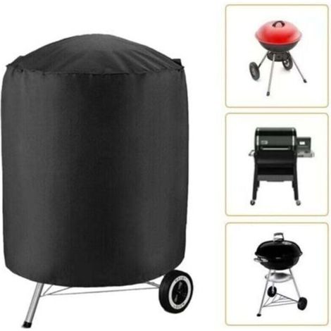 Wasserdichte Grillabdeckung - Runde Grillabdeckung, wasserdichte Grillabdeckung aus 210D Oxford-Gewebe - UV-Schutzabdeckung für Grills (70 x 70 cm) (1/4)