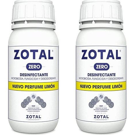 2x zero zero pacchetto disinfettante per uso domestico e industriale con odore di limone 250 ml
