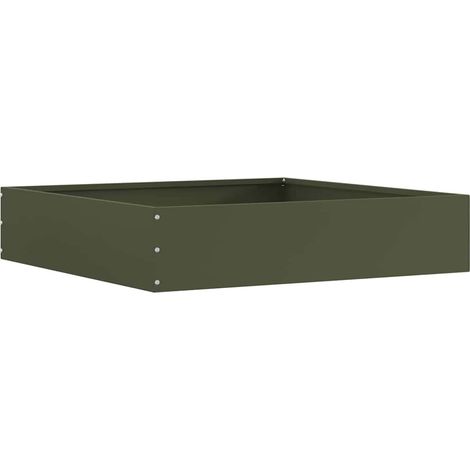 Bordura per Prato Verde oliva 60 x 60 x 13 cm Acciaio vidaXL