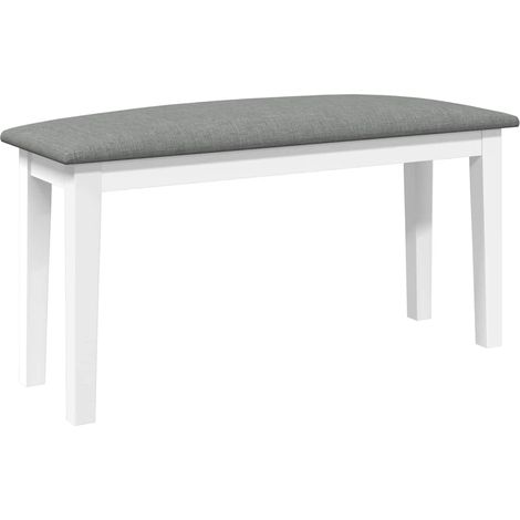 Banc 90 cm blanc bois massif caoutchouc (1/5)