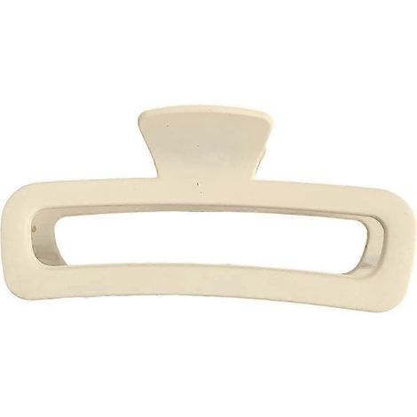 Pince à cheveux géométrique rectangulaire, dents antidérapantes, pince à cheveux en plastique à prise ferme-Beige (1/5)