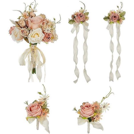 Bouquets de mariée élégants en soie, composés de fleurs, pour une mariée raffinée. (1/5)
