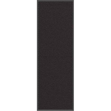 Paillasson antidérapant noir 60 x 180 cm absorption eau et saleté style moderne en PP noir