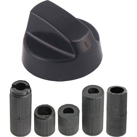 Bouton de commande universel  , 4 PCS. Bouton de commande noir pour four, pour tous les types de four, four, poêle, 6 à 11,5 mm, noir (1/4)