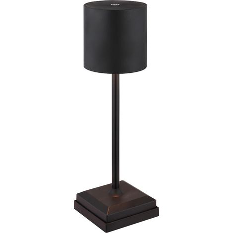 Tischleuchte Beistellleuchte Schlafzimmerlampe LED Touchdimmer Akku schwarz opal (1/5)