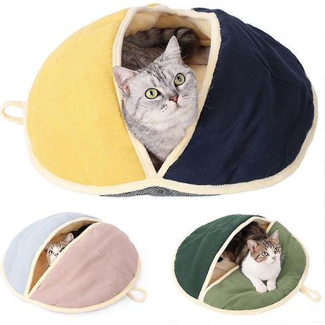Panier chauffant pour chat, niche douillette adaptée aux chats et chiots, pour rester bien au chaud en hiver (1/5)