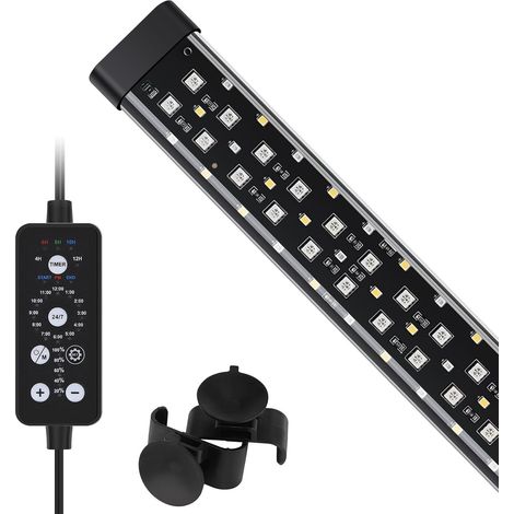 Submersible Aquarium Led Light,11W Éclairage Aquarium Fish Tank Light,24/7 Full Spectrum Lampe Aquarium Led avec 9 Colors and 10 Luminosité Réglables de 31-58cm Tank (1/5)