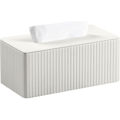 Estuche rectangular sencillo de cuero para caja de pañuelos - blanco - 241210 (cm) (1/4)