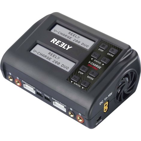 Reely V-Charge 200 Duo Chargeur de modélisme 10 A Li-ion, Li-polymère, LiFePO, LiHV, NiCd, NiMH, plomb-acide Fonction déchargement, Surveillance de D465352 (1/5)