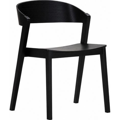 Chaise noire en placage de chêne - Noir (1/2)