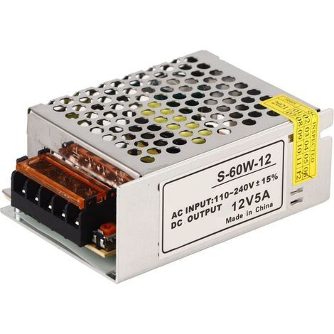 5A to 12V AC/DC Voltage Converter, Universal Regulated Switching Power Supply for LEDs (1/5)