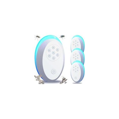 Repelente de mosquitos enchufable, repelente ultrasónico para ratones y moscas (paquete de 4), dispositivo eficaz para repeler ratones, ratas, arañas y mosquitos.