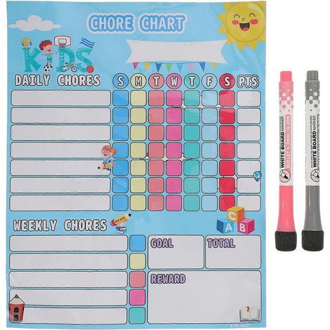 Ensemble de tableau de comportement familial, tableau de récompenses, calendrier pratique pour enfants-25X20CM (1/4)