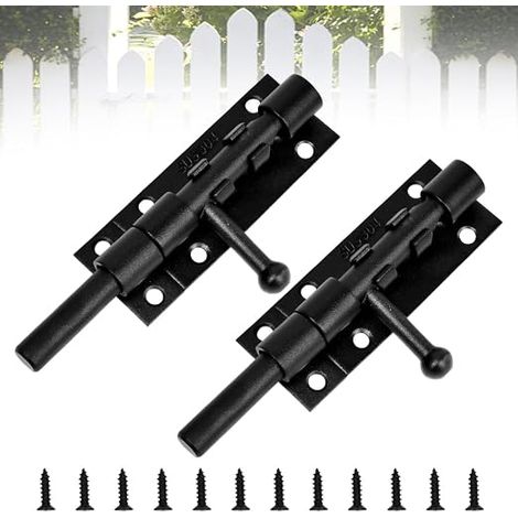 Verrous Loquet Porte Verroux de Portail Noir Pênes en Acier Inoxydable 304 Serrure de Porte 127 MM Verrou Portes Interieure Verrou Portes Coulissante avec Vis pour Maison Cour (1/3)