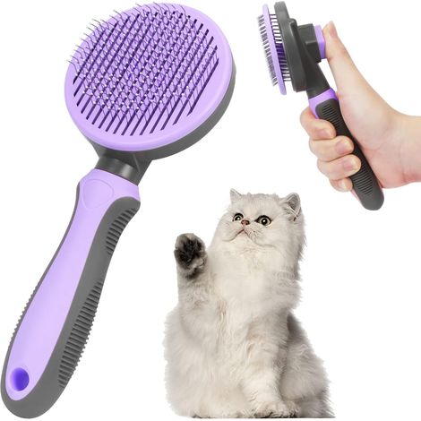 Cat Dog Brush, Self-Cleaning Dead Hair Brush for Cat Dog for Cat Dog Long Hair Short Hair in One-Touch Design, Effectively Removes Up to 95% of Dead Hair (1/5)