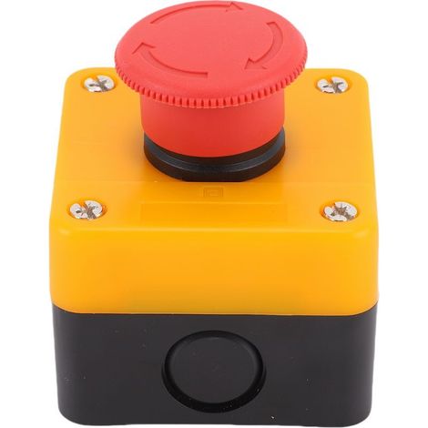 [Bouton d’arrêt d’urgence] [蘑菇头设计] [Station 1NO 1NC avec boîtier ABS IP65 rouge, courant 10A] (1/5)