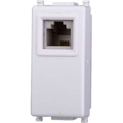 Prise connecteur téléphonique RJ11 compatible Vimar Plana couleur blanc Ettroit EV2354