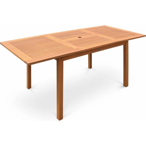 6 to 8-seater extendable wooden garden table Natural 180x80x75 cm - Almeria 180cm (1/5)