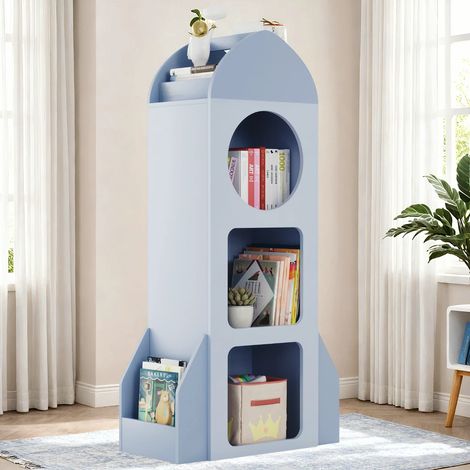 Kinderbücherregal aus Holz, Spielzeugregal, Aufbewahrungsregal für Kinder, Aufbewahrung von Büchern und Spielzeug (1/5)