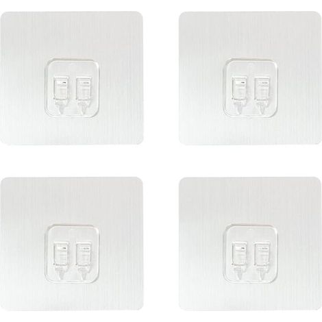 Lot de 8 crochets de douche adhésifs, panier de douche, étagère de salle de bain, porte-savon, évier de cuisine, crochets adhésifs de remplacement (lot de 8) (transparent)