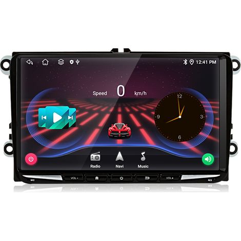 Hexinex Autoradio Android 14 4+64 Go 9 pouces avec réseau 4G carPlay navigation GPS Wi-Fi RDS commandes au volant SWC et DSP Pour VW Golf 5 EOS Touran Tiguan Polo (1/5)