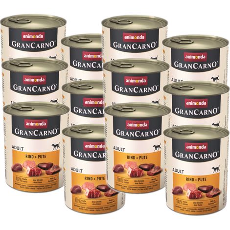 ANIMONDA GranCarno Adulto con Pavo Comida h煤meda para perros lata 12x800g