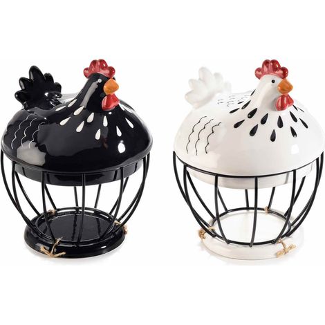 Barattoli da Cucina a Forma di Gallinella Porta Capsule, Frutta, Uova Set da 2 (1/4)