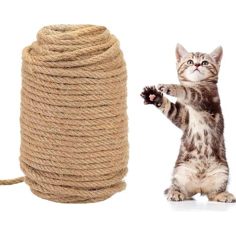 Corde En Sisal Naturel Pour Griffoir Chat - Diamètre 6mm Longueur 50m - Accessoire Bricolage Arbre À Chat Et Meubles - Rouleau Unique (1/5)