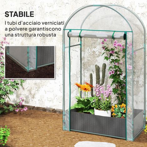 Serrure d’entrée enroulable pour plantes, 89x50x152 cm, avec sachet transparent en plastique et acier (1/5)
