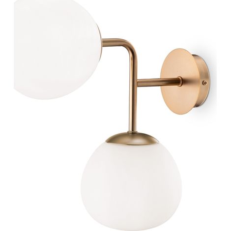 Maytoni Erich Applique moderne a globo oro 2xE14 paralume bianco (1/2)
