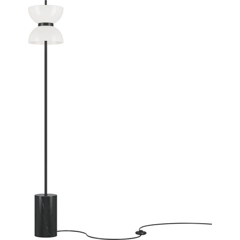 Maytoni Kyoto Lampadaire moderne noir 3000K 1300lm abat-jour blanc
