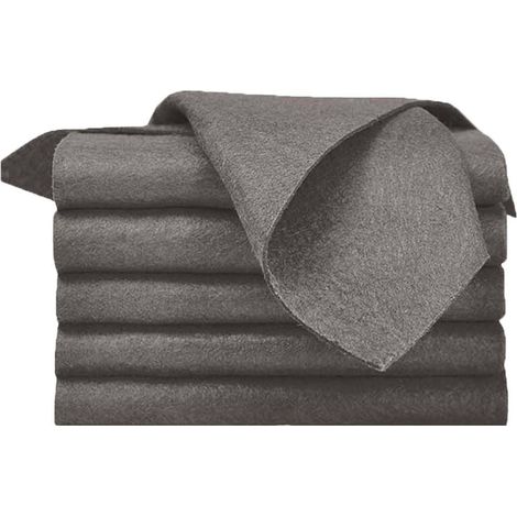 Chiffon De Nettoyage Microfibre - Absorbant Sans Peluches - Pour Cuisine Salle De Bain Miroirs Vitres - 30 x 40 cm - Gris Foncé - 5 Pièces (1/5)