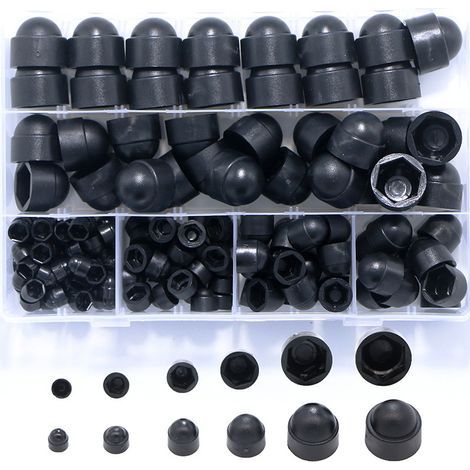 Couvre-écrous et couvre-verrous 145 Pièces Cache Vis Écrou De Protection,De Protection Dôme Écrou De Boulon Couvrent 6 Tailles M4 M5 M6 M8 M10 M12 (1/5)