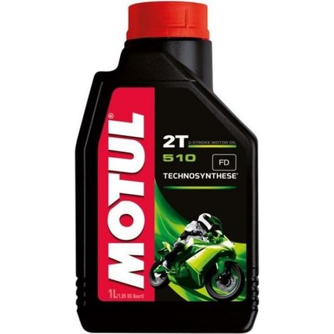 1 Bidon Huile moteur 2 temps Technosynthese 510 1L pour motocross scooter