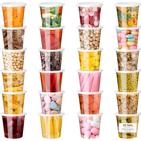 24 Boite Hermetique Alimentaire, 720ml, Plastique PP Sans BPA, Micro-Ondes, Congelation, Cuisine (1/5)