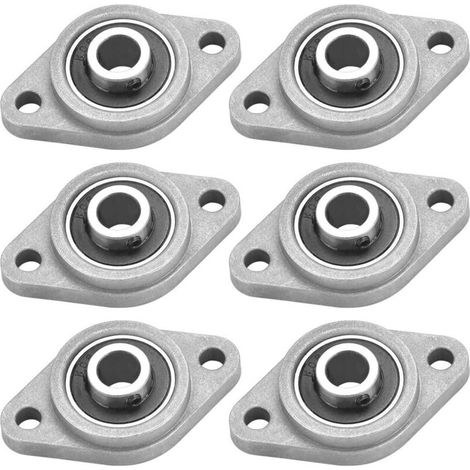 6 Stück KFL08 Flanschlager 8 mm Stehlager aus Zinklegierung und Stahl, rhombisches Flanschlager Stehlager für Maschinen der KFL-Serie, Fördersysteme (1/5)