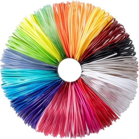 Recharges filament PLA pour stylo 3D – 20 couleurs, 61m total, 1,75mm, compatible plupart stylos (1/5)