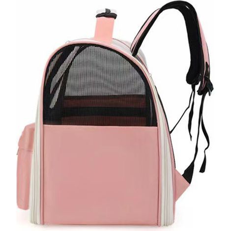 Sac de transport pour chat en tissu Oxford respirant, grand sac à dos de transport pour animaux de compagnie avec bretelles confortables (1/4)