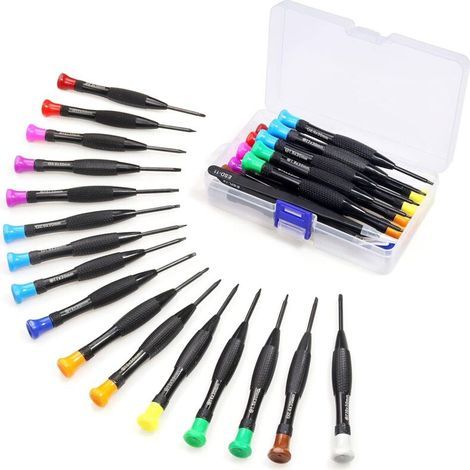 Set mit 18 magnetischen Mini-Torx-Schraubendrehern – T2 bis T10 – Chrom-Vanadium-Legierungsstahl – Rutschfester Griff für präzises Arbeiten (1/5)