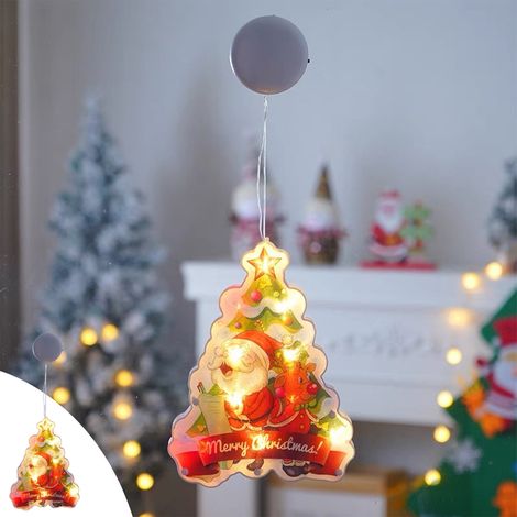 Guirlande Lumineuse Fenêtre - Décoration En Forme De Bonhomme De Neige Avec Ventouses - Pour Décoration Intérieure Et Commerciale - 1 Pièce (1/5)