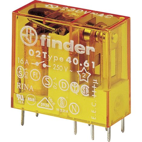 Finder 40.61.8.230.4001 Relè per PCB 230 V/AC 16 A 1 scambio 1 pz.