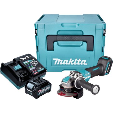 Makita GA 047 GD101 Amoladora angular sin cable 40 V máx. 125 mm X-LOCK Brushless + 1x batería recargable 2,5 Ah + cargador + Makpac