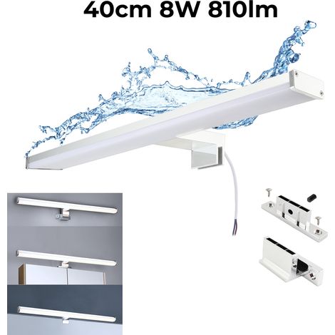 ALPINALUZ  Aplique de Pared LED Espejo Baño Slim IP44 8W 40cm Blanco Neutro (1/5)