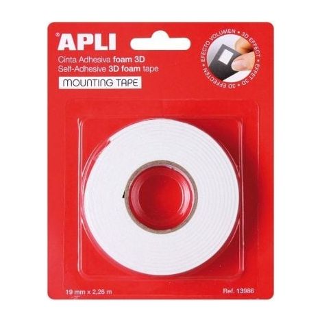 La cinta adhesiva doble cara de foam 3D, también conocida como mounting tape, es un producto ideal para aplicaciones permanentes. Con unas medidas de