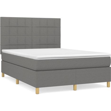 Maison Exclusive - Boxspringbett mit Matratze Dunkelgrau 140x200