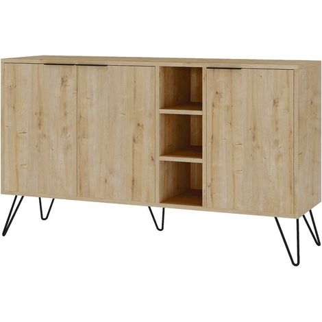 Console en bois "Clara" 142 x 35,6 x 83 cm - Chêne (1/4)