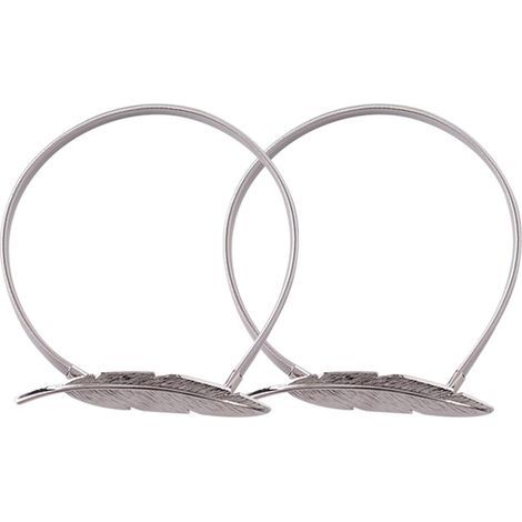 AIDUCHO 2pcs Embrasses de Rideaux, Embrasses Rideau Aimantée Magnétiques, Attache Rideaux fenetre Pince pour Rideaux en Alliage pour Rideaux (Feuilles d'argent) (1/5)
